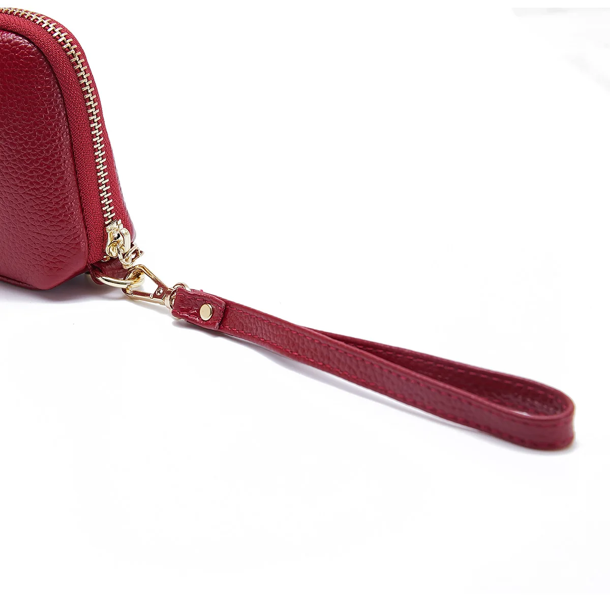 Кошельки из натуральной кожи для женщин и мужчин роскошный клатч на молнии длинный телефон браслет сумка кошелек с ремешком на запястье