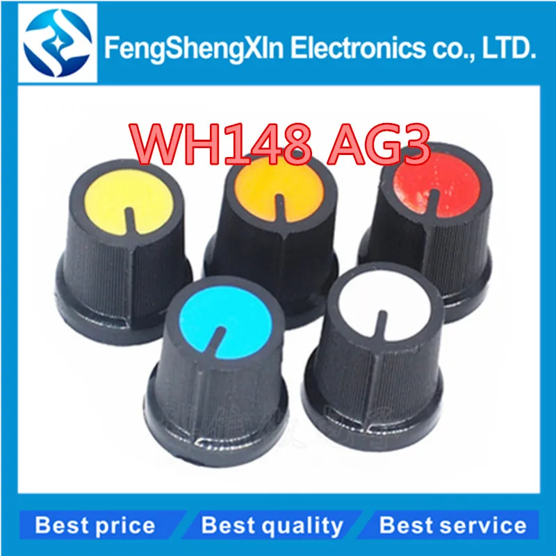 

10pcs/lot WH148 AG3 Potentiometer knob Cap AG3 Plastic knob for Diameter 6mm Plum Handle