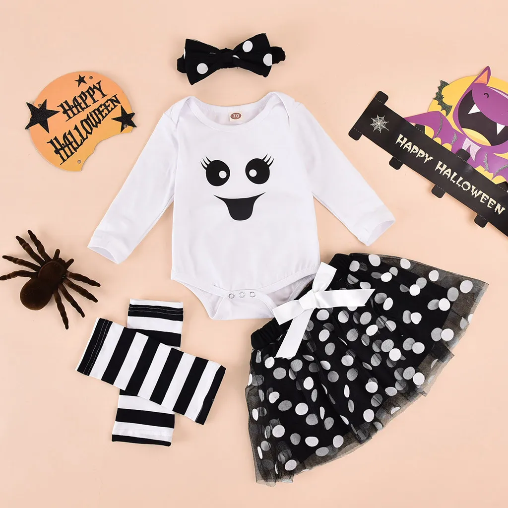 Newborn Infant Halloween Costume For Baby Baby Girls Print Romper Tops