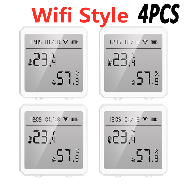 Wifi ZigBee Smart Home Temperature And Humidity Sensor With LED Screen Works With Alexa Google Assistant & Tuya Zigbee Hub