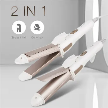 

CkeyiN 2 In1 Hair Culer Straightener Constant Temperature Electric Flat Iron Curler Styling Tool Straightening Iron Salon Styler