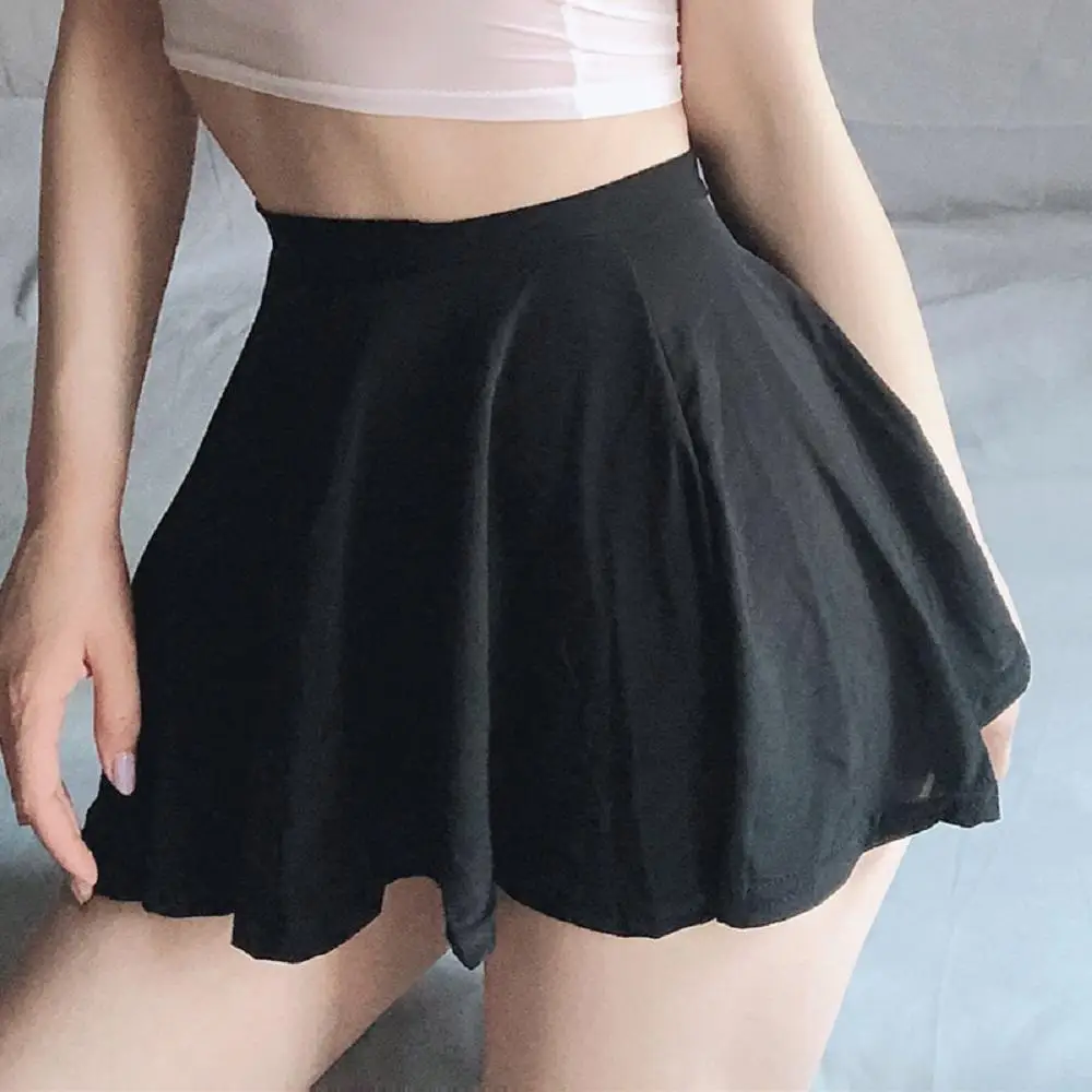 Сексуальная юбка 2023, однотонная, из ледяного шелка, с листьями лотоса, прозрачная, для ночного клуба, Женская мини-юбка, корейский стиль