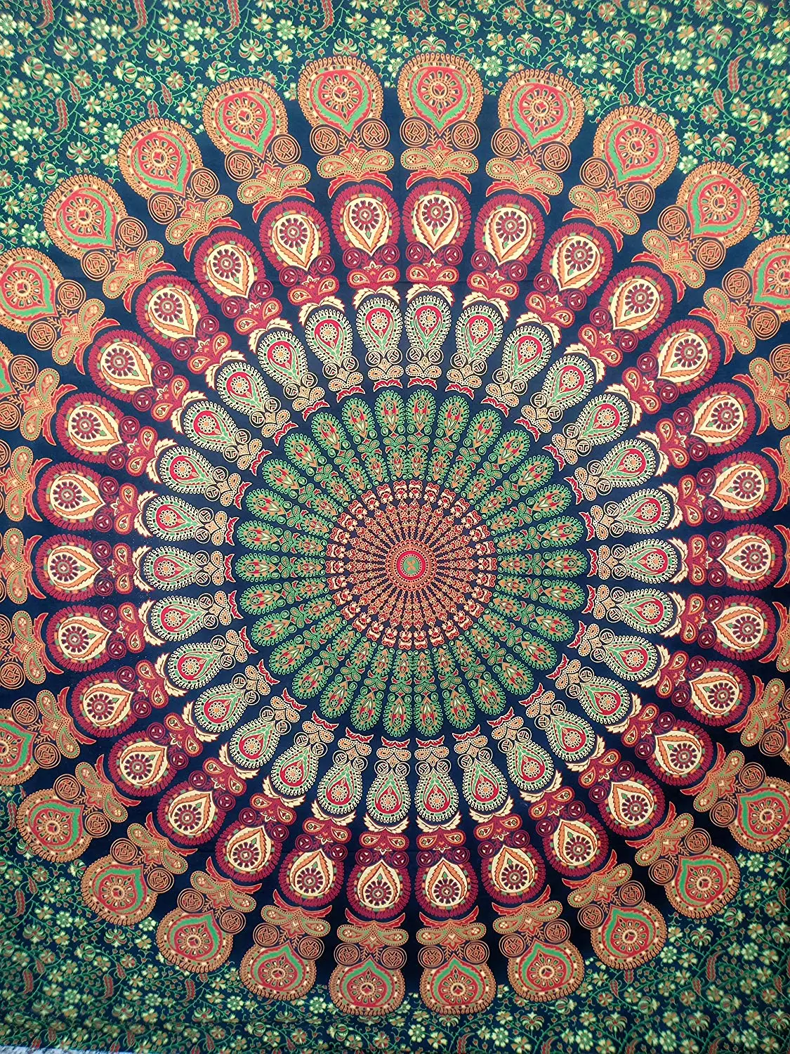 Bless Международный индийский в стиле хиппи бохо Psychedelic Павлин настенный гобелен с мандалой