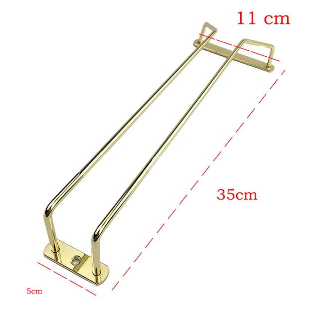 Gold Silver High quality useful 27 35 55cm Stainless Steel Wine Rack Glass Holder Hanging Bar