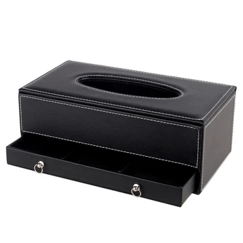 

Multifunction With Drawer Container Home Car PU Tissue Box Cover Rectangle Case Organizer Desktop Decorative Strong Magnets