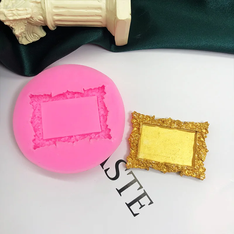 European style small photo frame fondant molds dried pace cake making tools hand glue mold soap Chocolate Mould | Дом и сад