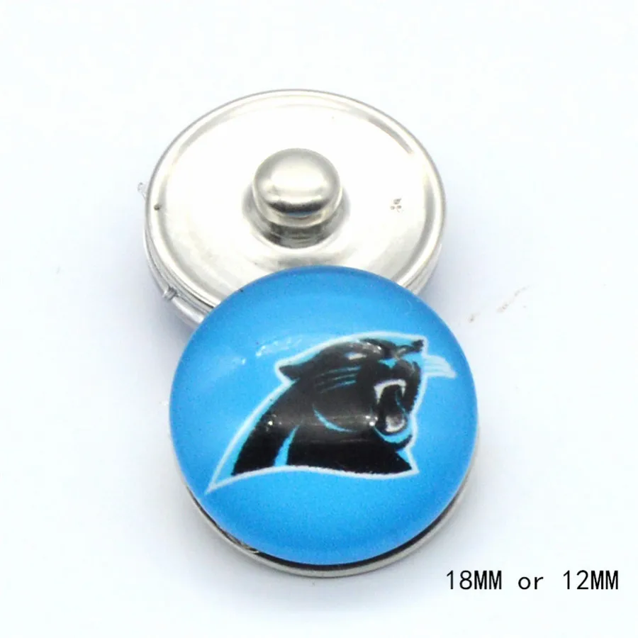 Glass Snap Button 18mm 12mm Carolina Panther Charms Ginger Bracelet for Women Men Football Fans Gift Paty Birthday Fashion 2019 | Украшения