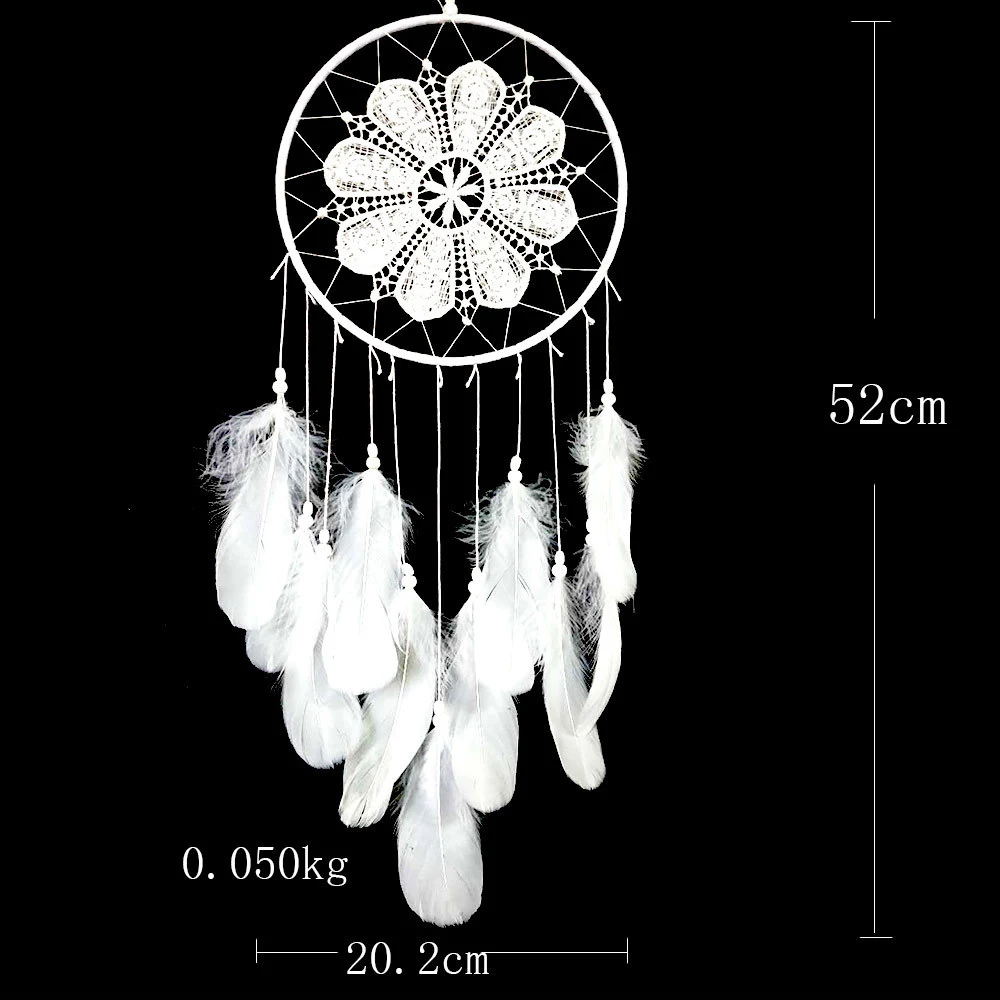 Dreamcatcher Goose Feathers Floating Lace Dream Catcher Scandinavian Style Dreamcatcher Nordic Decoration Home Wind Chimes