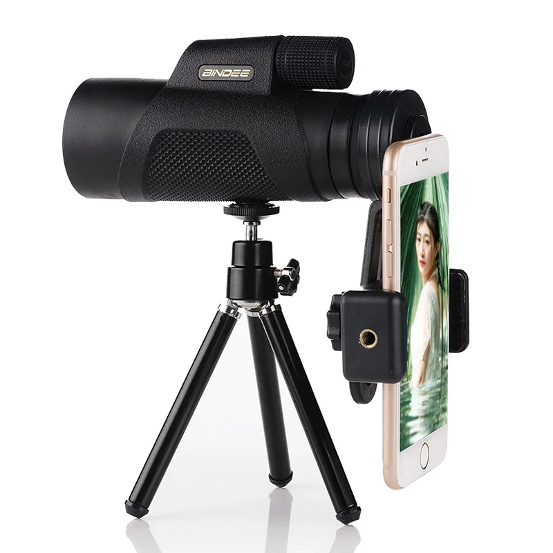 10x42 Monocular Компактный 10x42 Монокуляр телескоп с треногой телефонный адаптер Черный HD Водонепроницаемый Открытый Кемпинг Пеший туризм для наблюдения за птицами Монокуляры - Цвет: 10x42 Monocular