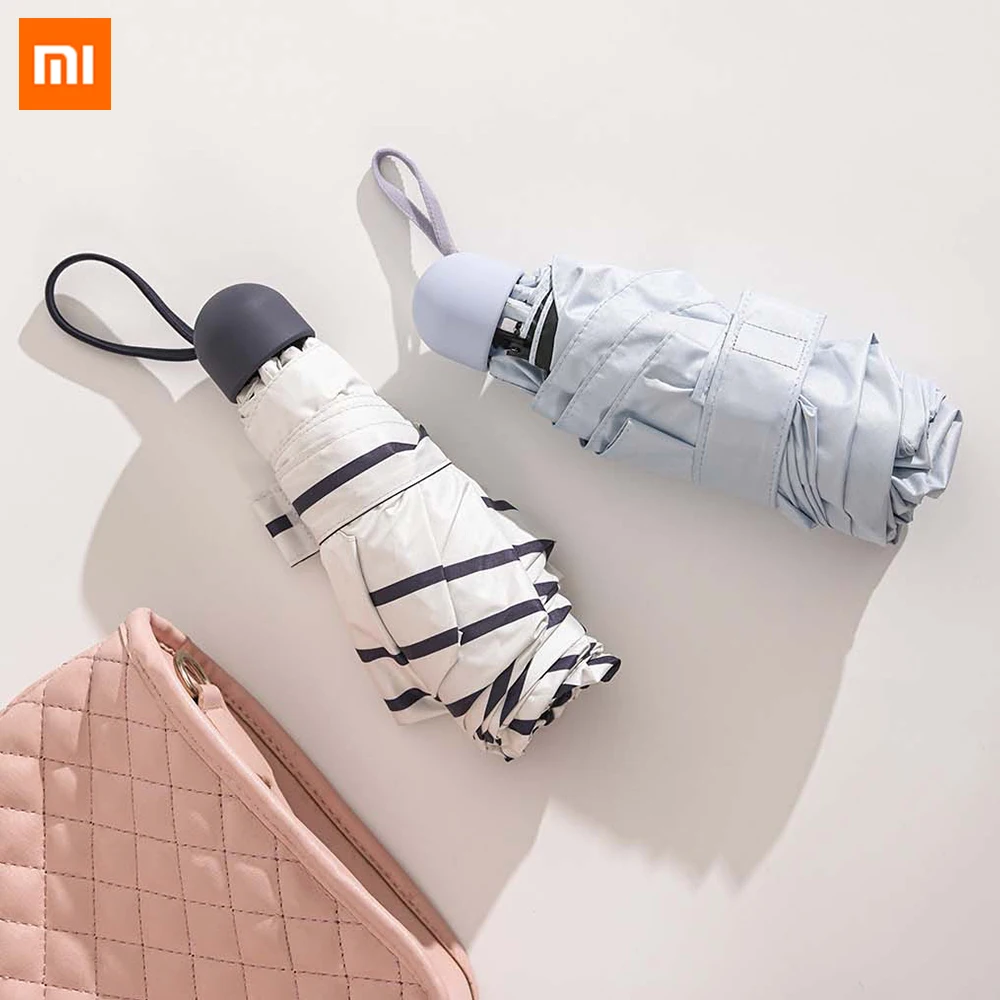 Xiaomi 50% складной солнцезащитный черный пластиковый зонт портативные ультралегкие