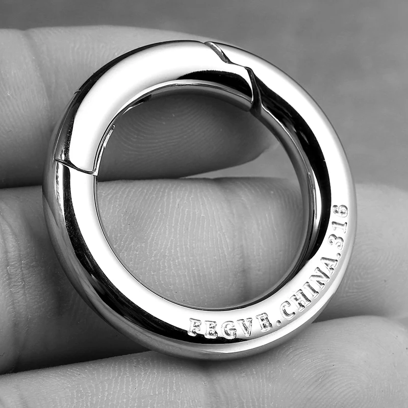 316 Stainless Steel Large Size Key Rings Keychain Luxury Car Man Key Chain Creativity Titanium 306°Rotating Connection Buckle