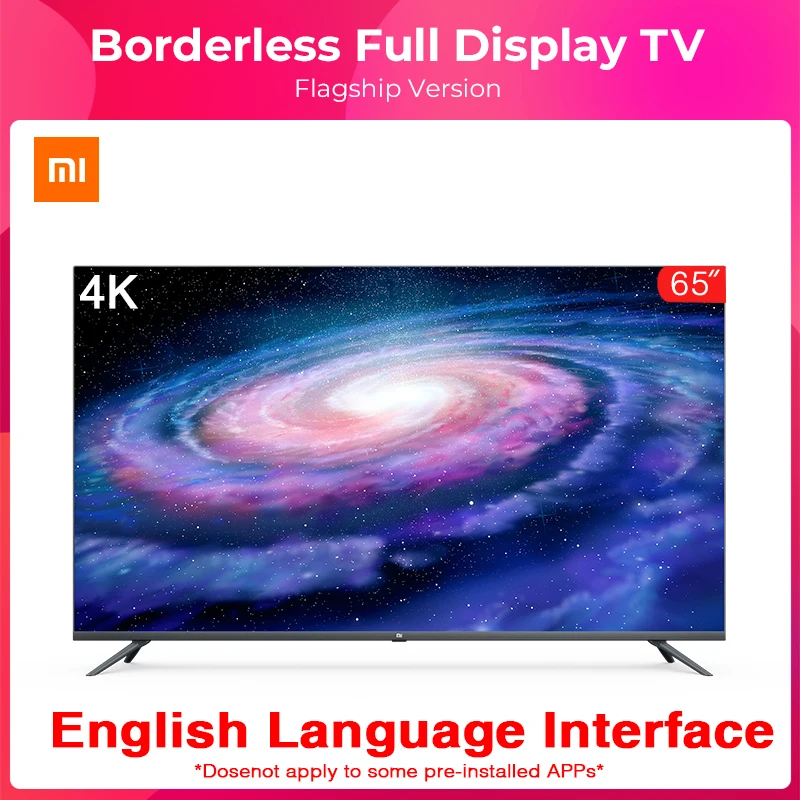 Оригинальный телевизор Xiaomi Tv 4 65inche с безборечным экраном 4K HDR память 2 ГБ + 16