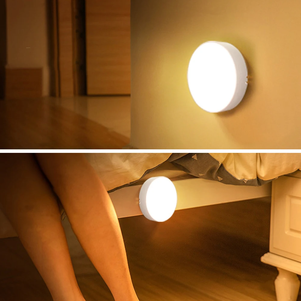 

LED Motion Sensor Night Lights USB Power Led Rechargeable Wall Lamp Floor Stairs Bathroom Bedroom Kitchen Accessories Lamp