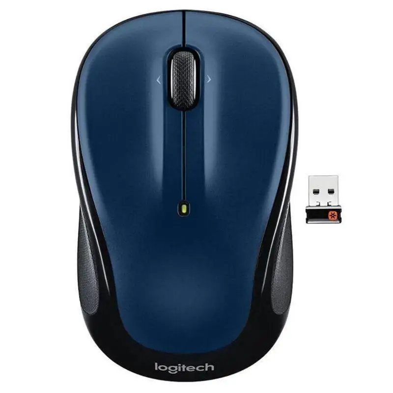 Беспроводная игровая мышь logitech M325 с 3 кнопками, USB 1000 dpi, 2,4 ГГц, оптическая мышь с Четырехсторонним роликом, высокая точность, Прямая поставка - Цвет: Синий