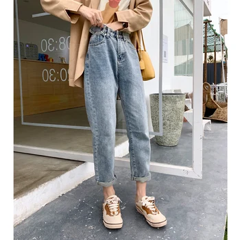 

MISHOW 2020 Spring Summer Jeans Women High Waist Ankle Length Casual Pants Female Dimin Trousers Streetwear MX20A2388