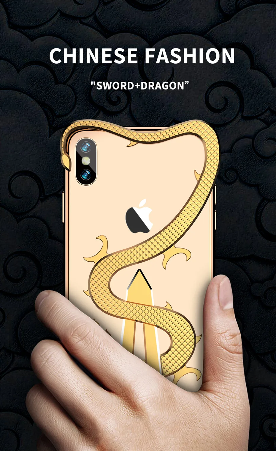 Для iPhone Xs Max XR чехол меч-Дракон Металлический противоударный бампер задняя крышка для iPhone X Xs Алюминиевый противоударный чехол