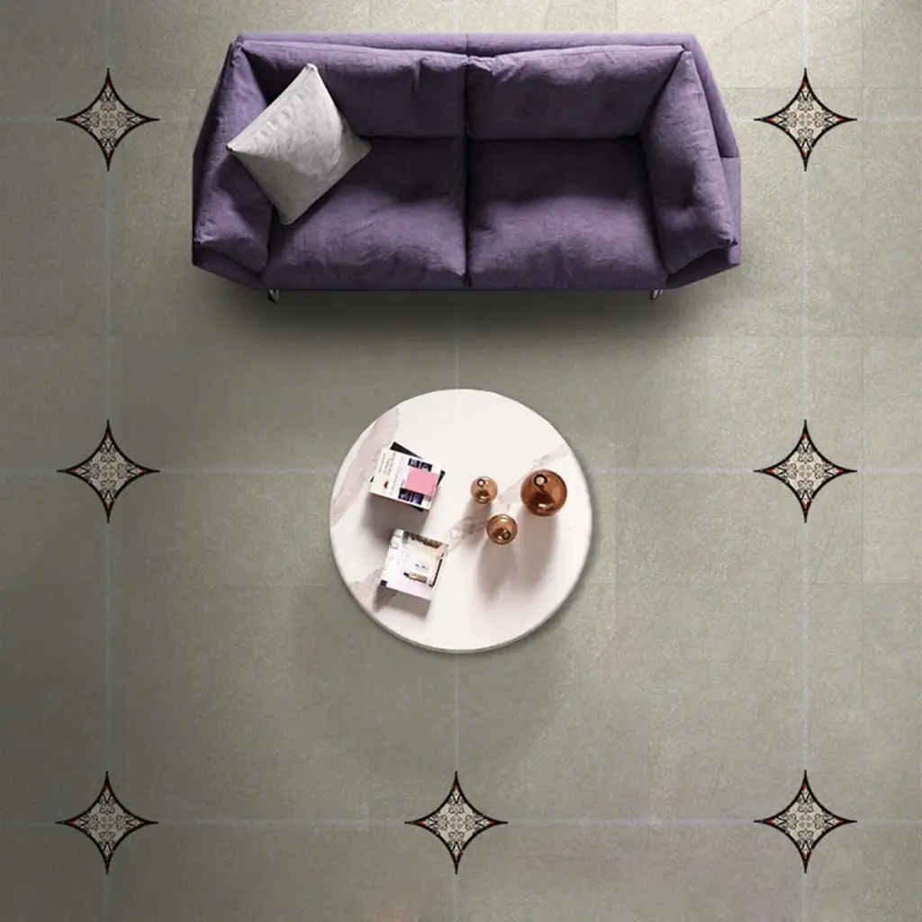 European Self Adhesive PVC Ceramic Tile Stickers Waterproof Floor Wall Sticker Diagonal Kitchen Home Decoration