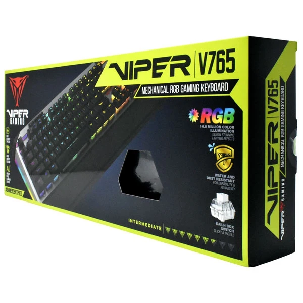 Клавиатура Patriot Viper V765 PV765MBRUXMGMRU механическая, проводная, Kailh Red, черная/серебристая