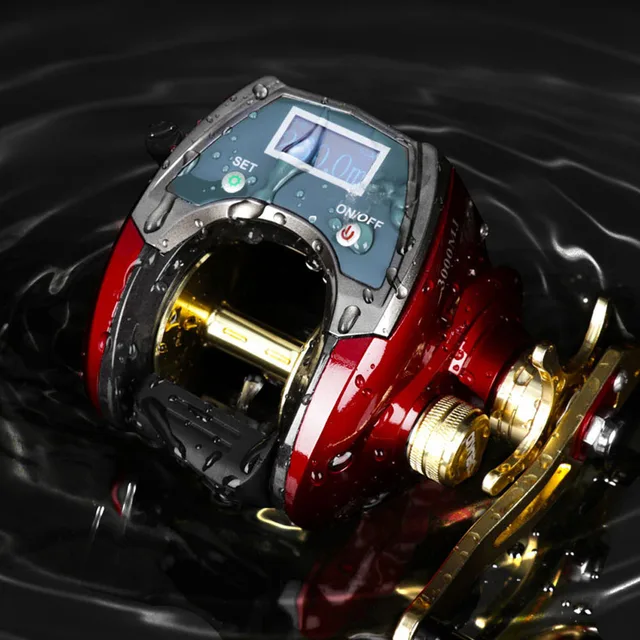 بكرة صيد السمك الإلكترونية بكرة عالية السرعة 6.4:1 ماكس السحب 20 كجم الرجل الحديدي خط العد شاشة ديجيتال عجلة صيد سمك الشبوط|Fishing Reels|  