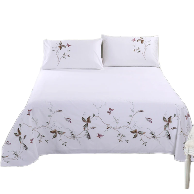 

Pure cotton twill bed linen embroidered thickened bed sheets 150 cover pillowcase for home