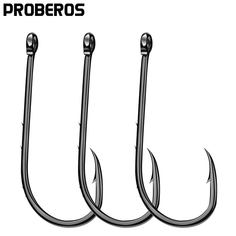 

Рыболовный крючок PROBEROS 92247-6 #-6/0 # из высокоуглеродистой стали 1000 шт./лот приманка крючок черный цвет Мормышка Большой Крючок коррозия