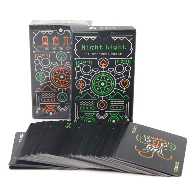 1Set Luminous Fluorescent Light Night Poker Playing Card Magic Trick Kit Creative Gift Durable | Спорт и развлечения