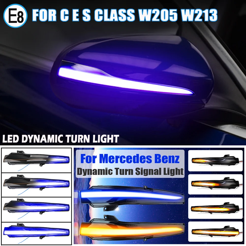 LED Dynamic Turn Signal Flashing Light For Mercedes Benz C Class W205 E W213 S W222 W217 V W447 Rear Mirror Indicator Blinker | Автомобили