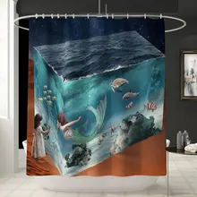 3d занавески для душа наборы занавесок для ванной комнаты с туалетной крышкой ковер декор для ванной экран с ковриком для гостиной Мультфильм Русалка DW077
