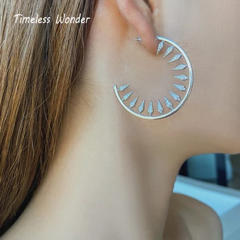 

Timeless Wonder Stunning Zirconia Spike XL CC Drop Earrings Women Jewelry Gothic Top Runway Ins Trendy Fancy Party Killer 1182