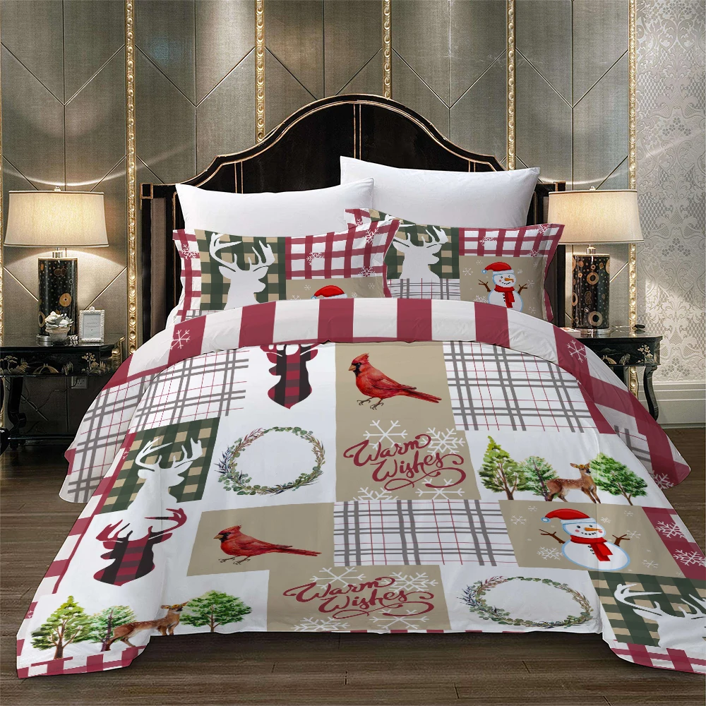 Набор постельного белья с рождественской серией, набор постельного белья с рисунком королевы и королевы, набор постельного белья двойного размера для одеяла Санта Клауса, набор пододеяльников