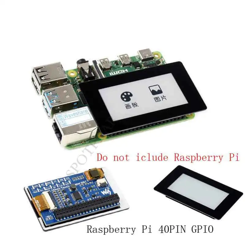 

Raspberry Pi 2.13inch Touch E-Paper E-Ink Display Pixels Black / White SPI Interface 250×122