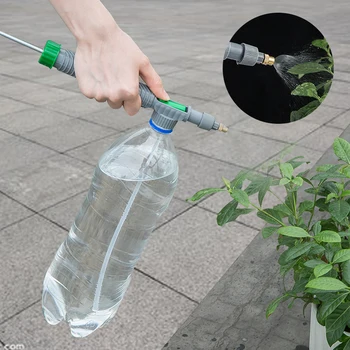 

High Pressure Air Pump Manual Sprayer Adjustable Drink Bottle Spray Head Nozzle Garden Watering Tool