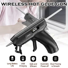 Pistola de pegamento de fusión en caliente, juego de herramientas de barras de pegamento inalámbrico, carga USB, 15s, Kit de manualidades de aplicador de pegamento caliente para el hogar, bricolaje, 10/40 Uds.