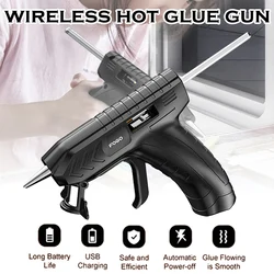 Pistola de cola quente derretida, peças, bastões de cola, conjunto de ferramentas, sem fio, carregamento usb 15s, aplicador de cola quente para casa, faça você mesmo, kit de artesanato