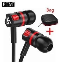 PTM наушники-вкладыши супер бас стерео звук гарнитура спортивные наушники с микрофоном для телефонов Iphone samsung Xiaomi наушники 3,5 мм