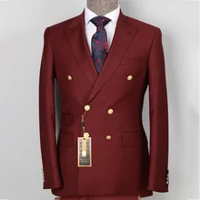 Costume deux pièces pour hommes, de haute qualité, jaune, sur mesure, beau costume de mariage en coton, métal doré, deux boutons, manteau formel + pantalon 