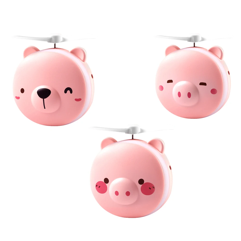 

Mini Cooling Fan Makeup Mirror Fan USB Mini Fan Cute Portable Handheld Plastic Lithium Battery Night Light for Cartoon Home