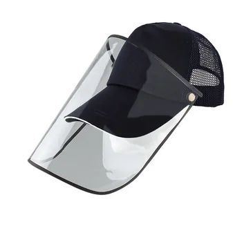 

Duskproof Clear Hats Anti-spit Protective Peaked Hat Dustproof Cover Baseball Cap Mask Adjustable Windproof Caps Outdoors#N