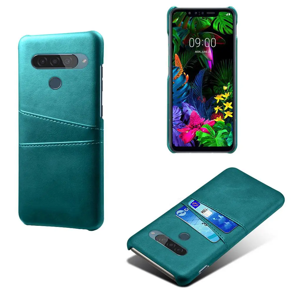 Для LG G8S THINQ K50 K40 K20 Q60 W30 W10 V30 S Чехол со слотами для карт из искусственной кожи+ PC чехол для LG Q8 V50 THINQ Aristo2 Stylo5 Funda - Цвет: Green
