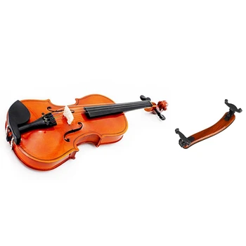

SEWS-2 Pcs Violin Accessories: 1 Pcs Size 1/2 Natural Violin Basswood Steel String Arbor Bow & 1 Pcs Violin Shoulder Rest