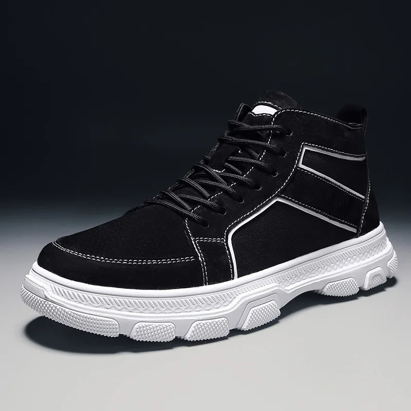 

Genuine Leather Retro Ankle Boots Autumn And Winter New Style Hight-top MEN'S SHOES British Style Casual Martin Boots Anti-slip