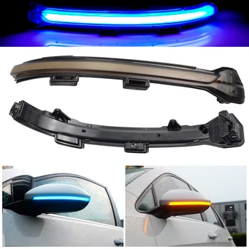 

Side Rear-View Mirror Light LED Blue Dynamic Turn Signal Light For VW Golf MK7 GTI 7 R Rline GTD 2013 2018 Flowing Water Blinker