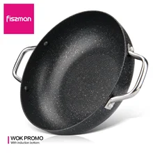 Fissman Promo Seri Dangkal Pot dengan Dua Sisi Menangani-Non Stick Coating Aluminium Dot Induksi Bawah Cooker(China)