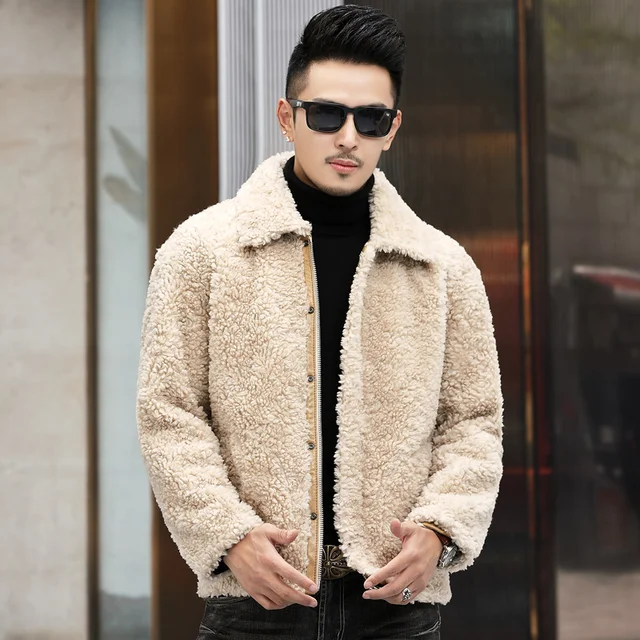Wool Jacket Male Casual Sheep Shearing 