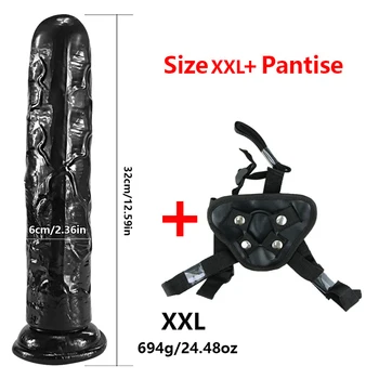 6 Sizes Jelly Dildo Strap-On Penis Adjustable Strapon Dildo Realistic Sex Toys For Lesbian Women Couples Powerful Suction Cup 4