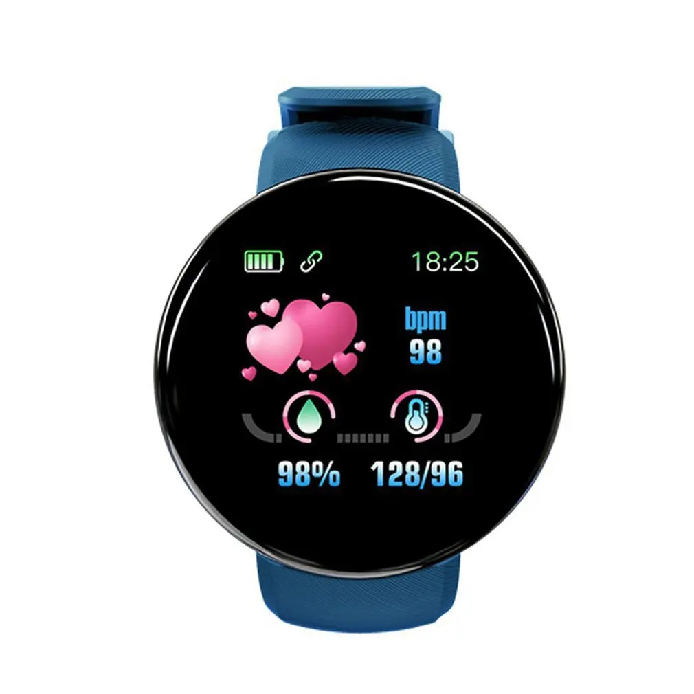 

New 2020 Bluetooth Smart Watch Heart Rate Fitness Tracker Bracelet Pedometer Smart Wristband Round Screen Smart Bracelet D18