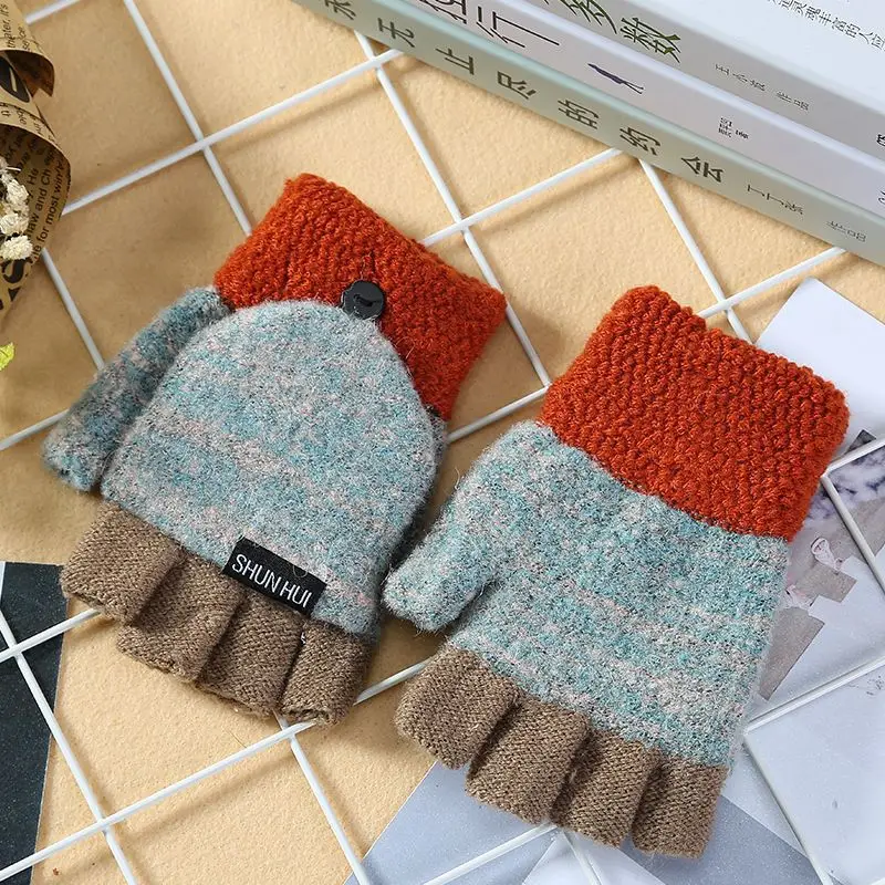 От 7 до 10 лет, Детские Зимние перчатки без пальцев Guantes Invierno Mujer, зимние Eldiven, женские перчатки Luvas Handschoenen Rekawiczki