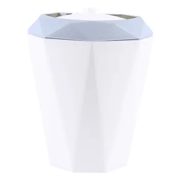 

Creative Desktop Trash Bin Mini Flapping Cover Trash Can Household Waste Container Plastic Garbage Can Rubbish Bin (Small Size S