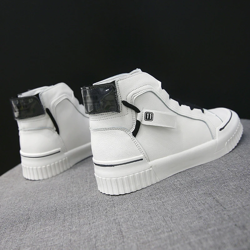 

New fashion trend women's shoes high top color matching leather front lace up shoes girl's Four seasons Vulcanized shoes LCDR01