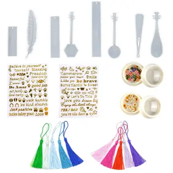 

1 Set DIY Craft Crystal Epoxy Resin Mold Bookmark Jewelry Casting Silicone Mould 634D